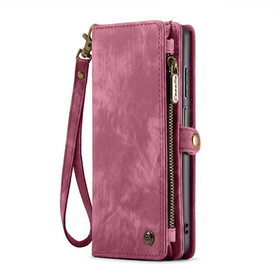 For Samsung Galaxy A15 5G CaseMe 008 Multifunctional Zipper Wallet Leather Phone Case with Lanyard(Red)