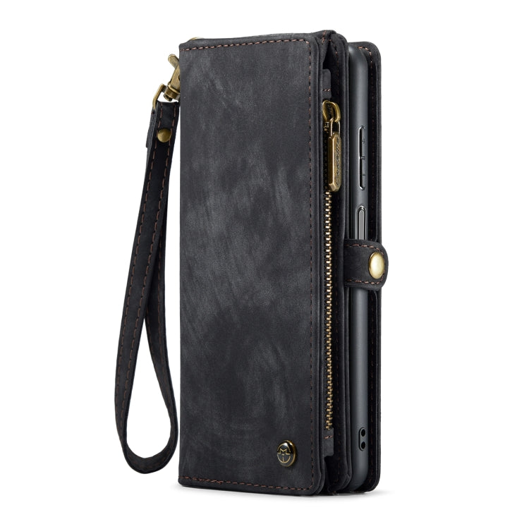 For Samsung Galaxy A25 4G CaseMe 008 Multifunctional Zipper Wallet Leather Phone Case with Lanyard(Black)