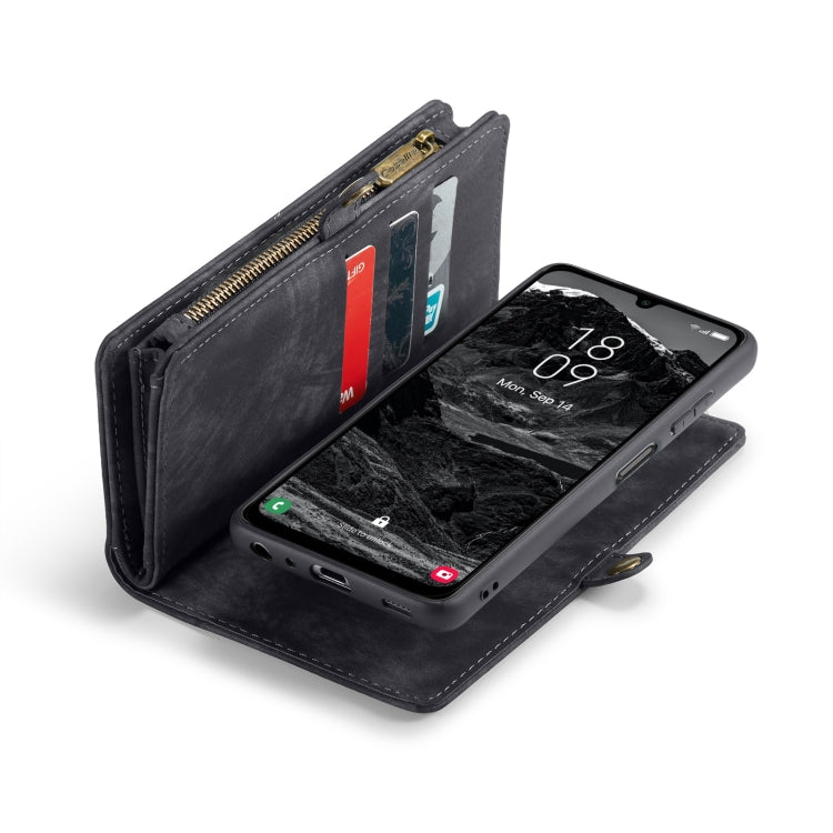 For Samsung Galaxy A25 4G CaseMe 008 Multifunctional Zipper Wallet Leather Phone Case with Lanyard(Black)