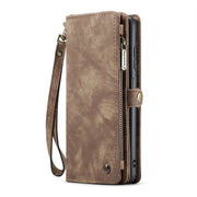 For Samsung Galaxy A25 4G CaseMe 008 Multifunctional Zipper Wallet Leather Phone Case with Lanyard(Brown)