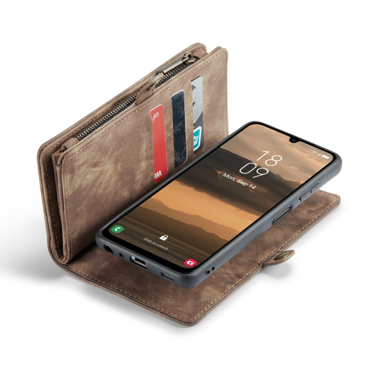 For Samsung Galaxy A25 4G CaseMe 008 Multifunctional Zipper Wallet Leather Phone Case with Lanyard(Brown)