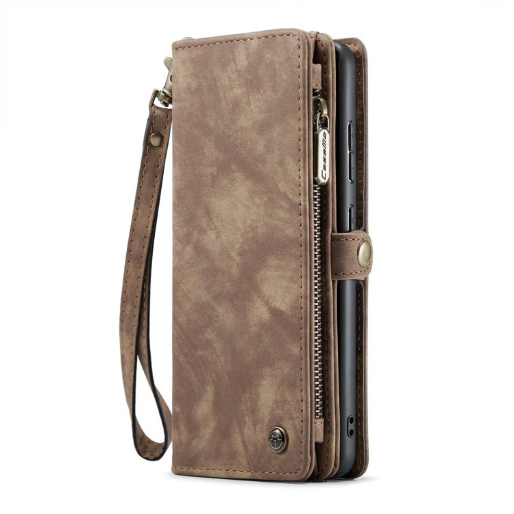 For Samsung Galaxy A35 5G CaseMe 008 Multifunctional Zipper Wallet Leather Phone Case with Lanyard(Brown)