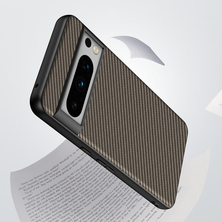 For Google Pixel 9 Ultra-thin Carbon Fiber Texture Printing Phone Case(Gold)