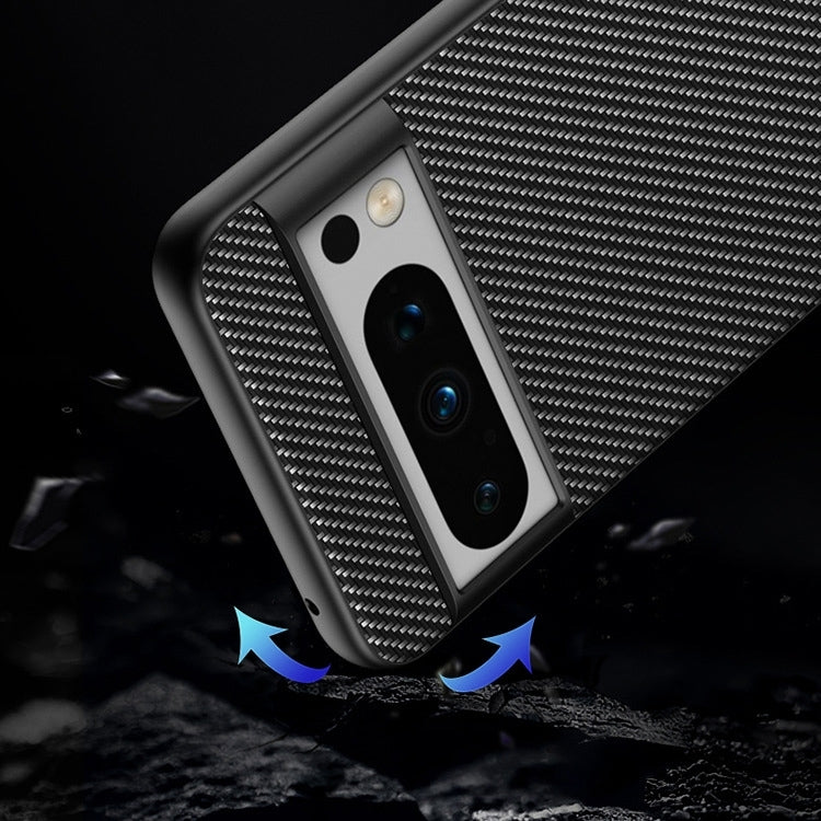For Google Pixel 9 Ultra-thin Carbon Fiber Texture Printing Phone Case(Black Red)