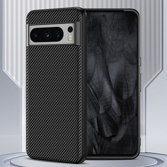 For Google Pixel 9 Pro Ultra-thin Carbon Fiber Texture Printing Phone Case(Black Red)