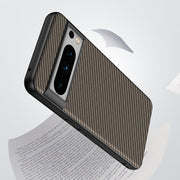 For Google Pixel 9 Pro Ultra-thin Carbon Fiber Texture Printing Phone Case(Black Red)