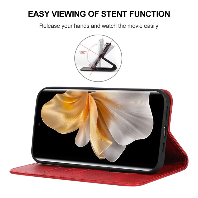 For vivo S18 Pro Magnetic Closure Leather Phone Case(Red)