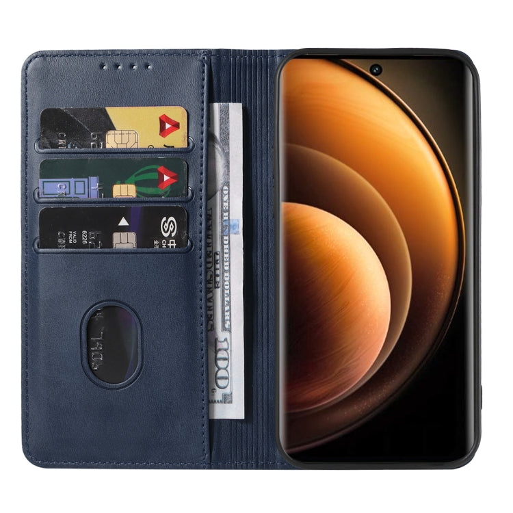 For vivo X100 Magnetic Closure Leather Phone Case(Blue)