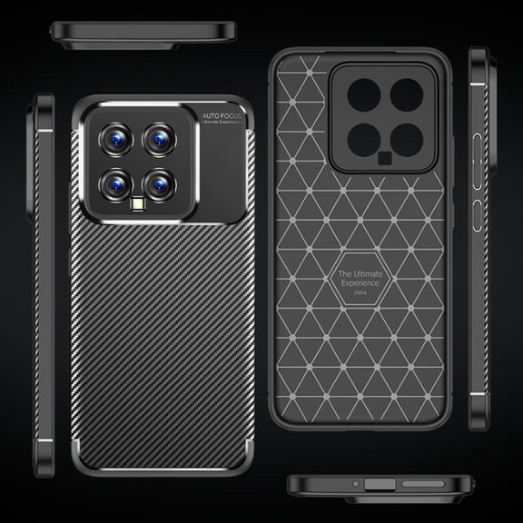For Xiaomi 14 Carbon Fiber Texture Shockproof TPU Phone Case(Black)