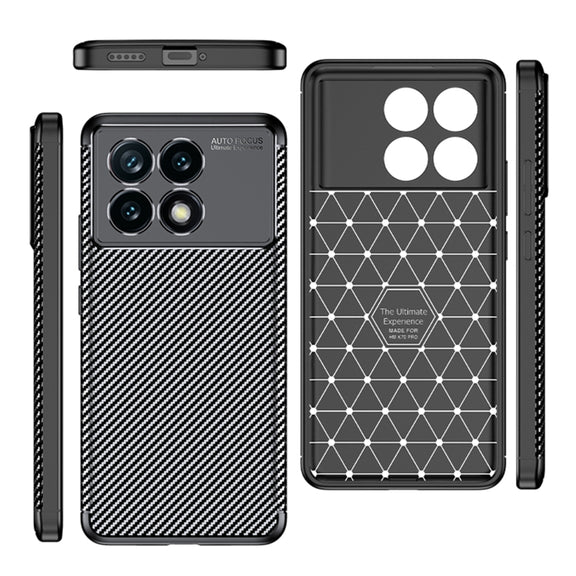 For Xiaomi Redmi K70 Carbon Fiber Texture Shockproof TPU Phone Case(Black)