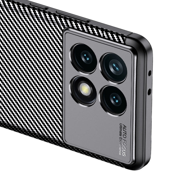 For Xiaomi Redmi K70 Carbon Fiber Texture Shockproof TPU Phone Case(Black)