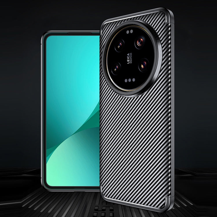 For Xiaomi 14 Ultra Carbon Fiber Texture Shockproof TPU Phone Case(Black)