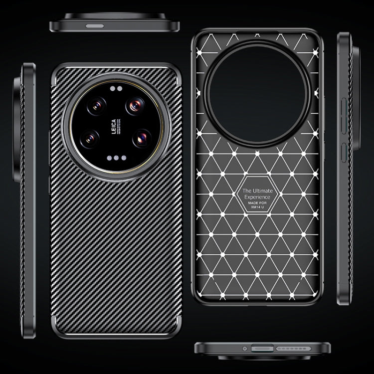 For Xiaomi 14 Ultra Carbon Fiber Texture Shockproof TPU Phone Case(Black)