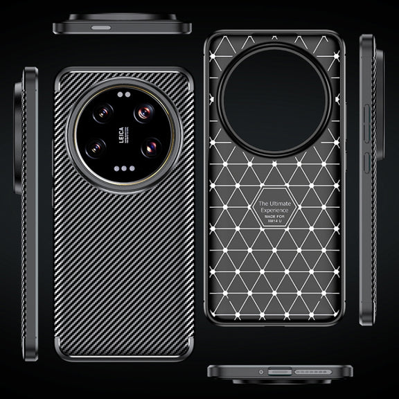 For Xiaomi 14 Ultra Carbon Fiber Texture Shockproof TPU Phone Case(Black)