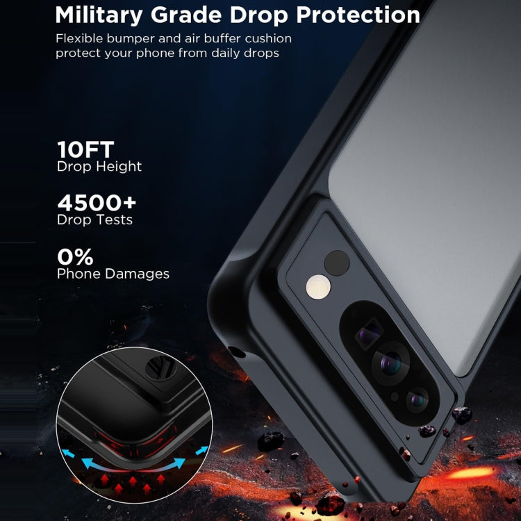 For Google Pixel 9 Pro Ultra-thin Translucent PC+TPU Phone Case(Black)