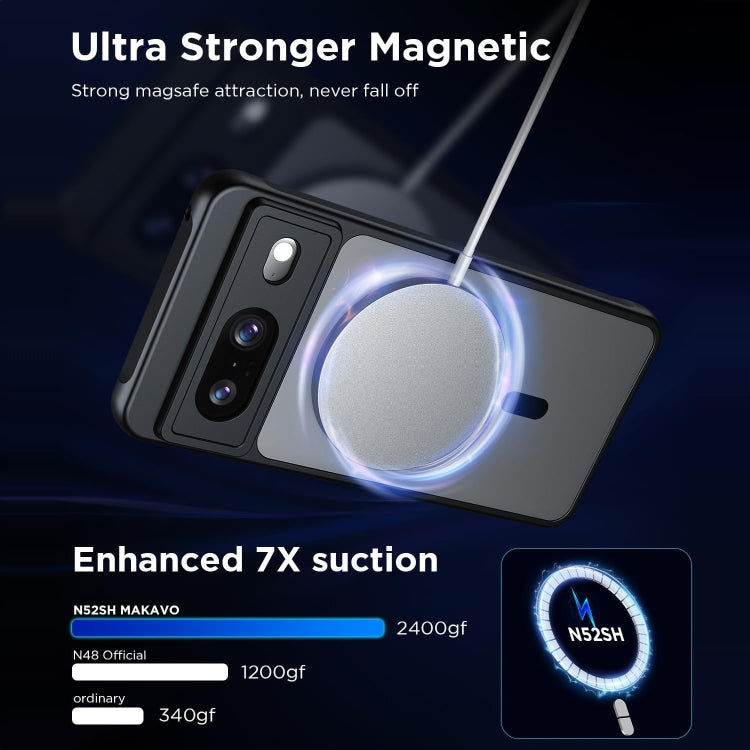 For Google Pixel 9 MagSafe Ultra-thin Translucent PC+TPU Phone Case(Black)