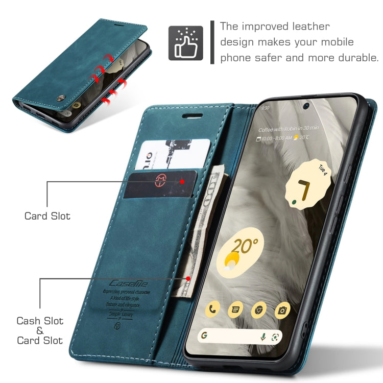 For Google Pixel 8 CaseMe 013 Multifunctional Horizontal Flip Leather Phone Case(Blue)