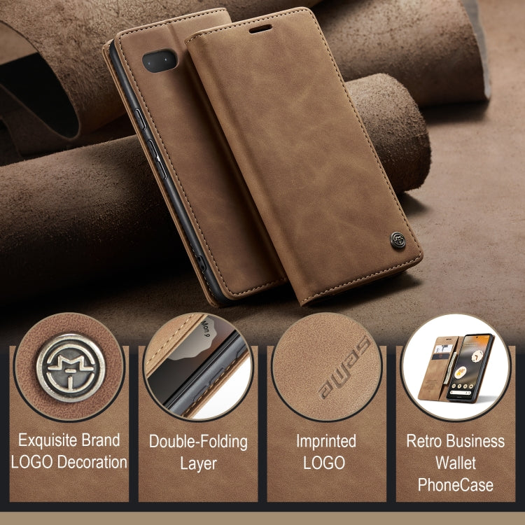 For Google Pixel 6A CaseMe 013 Multifunctional Horizontal Flip Leather Phone Case(Brown)