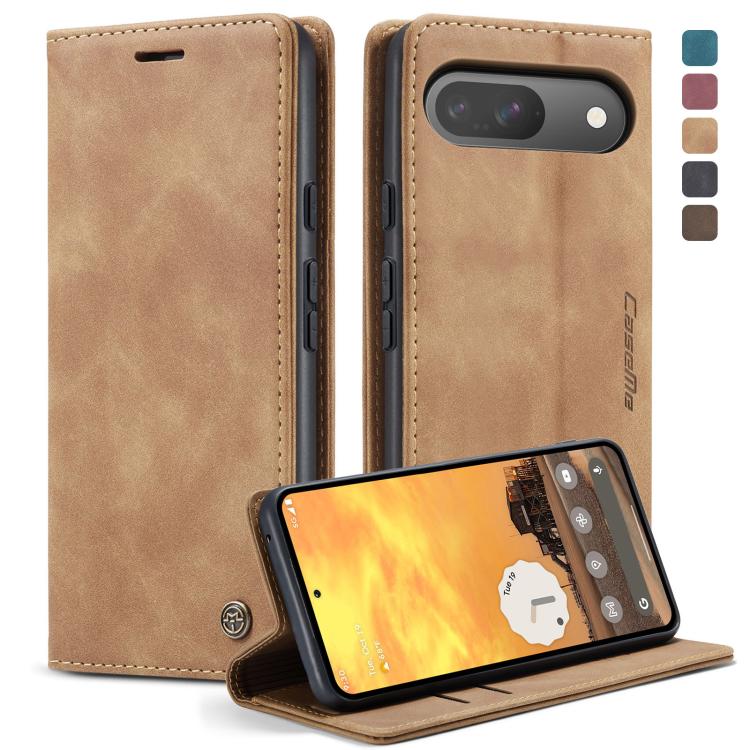 For Google Pixel 9 / 9 Pro CaseMe 013 Multifunctional Horizontal Flip Leather Phone Case(Brown)