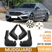 For Mercedes-Benz C-Class W205 Sport 2015-20 4pcs/Set Car Auto Soft Plastic Splash Flaps Fender Guard