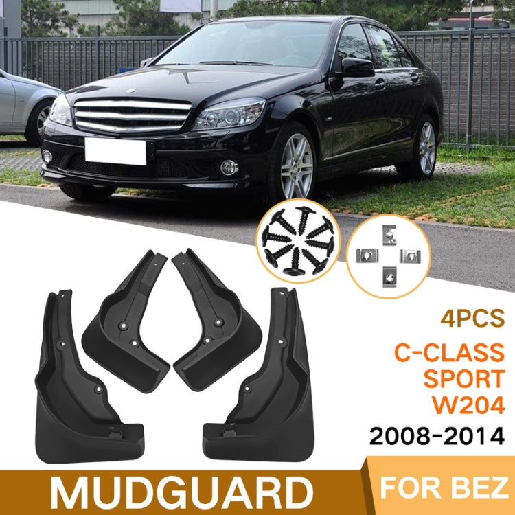 For Mercedes-Benz C-Class W205 Sport 2008-14 4pcs/Set Car Auto Soft Plastic Splash Flaps Fender Guard