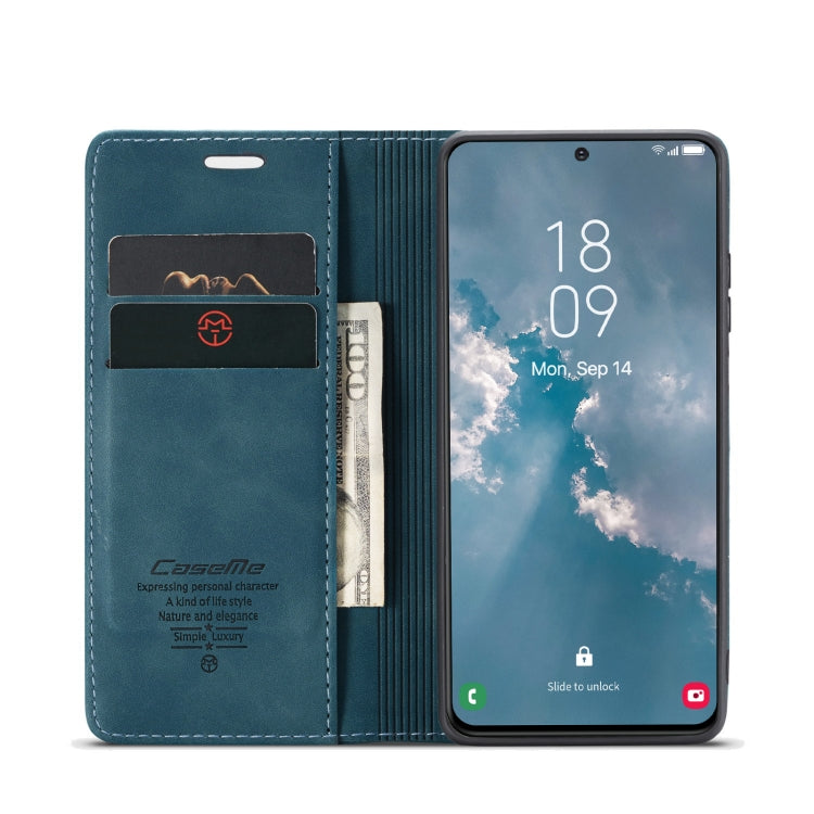 For Samsung Galaxy S24+ 5G CaseMe 013 Multifunctional Horizontal Flip Leather Phone Case(Blue)