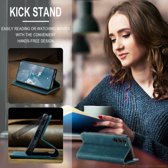 For Samsung Galaxy S24+ 5G CaseMe 013 Multifunctional Horizontal Flip Leather Phone Case(Blue)