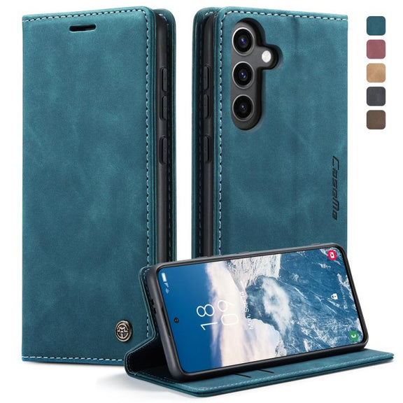 For Samsung Galaxy S24+ 5G CaseMe 013 Multifunctional Horizontal Flip Leather Phone Case(Blue)