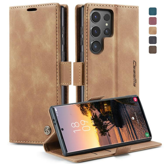 ForSamsung Galaxy S24 Ultra 5G CaseMe 013 Multifunctional Horizontal Flip Leather Phone Case(Brown)