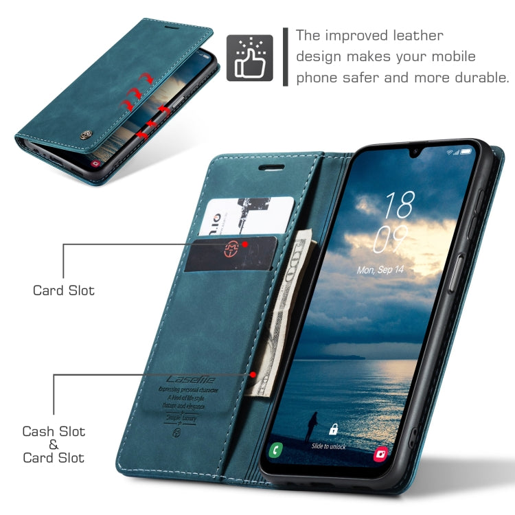 For Samsung Galaxy A25 5G CaseMe 013 Multifunctional Horizontal Flip Leather Phone Case(Blue)