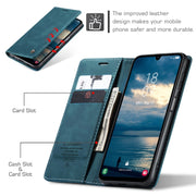 For Samsung Galaxy A25 5G CaseMe 013 Multifunctional Horizontal Flip Leather Phone Case(Blue)