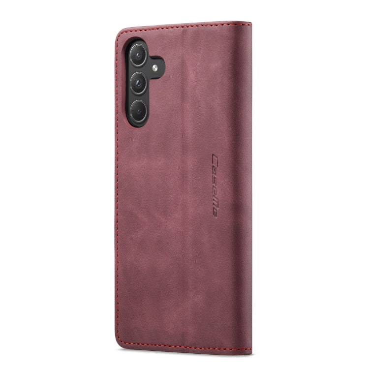 For Samsung Galaxy A55 5G CaseMe 013 Multifunctional Horizontal Flip Leather Phone Case(Wine Red)