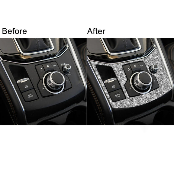 For Mazda CX-5 2017-2018 Car Electronic Handbrake Panel Diamond Decorative Sticker, Left Drive