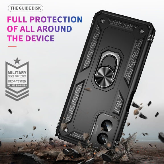 For Motorola Moto G Power 5G 2024 Shockproof TPU + PC Phone Case with Holder(Black)
