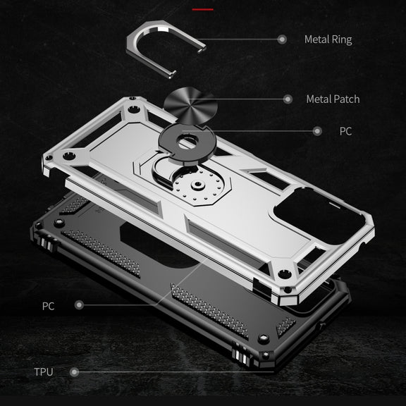 For Motorola Moto G Power 5G 2024 Shockproof TPU + PC Phone Case with Holder(Silver)