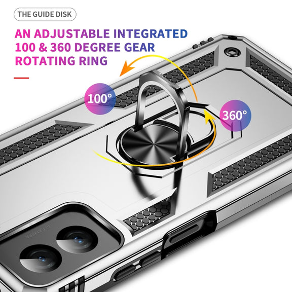 For Motorola Moto G Power 5G 2024 Shockproof TPU + PC Phone Case with Holder(Silver)