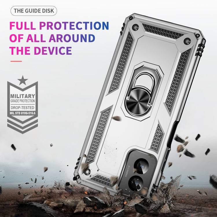 For Motorola Moto G Power 5G 2024 Shockproof TPU + PC Phone Case with Holder(Silver)