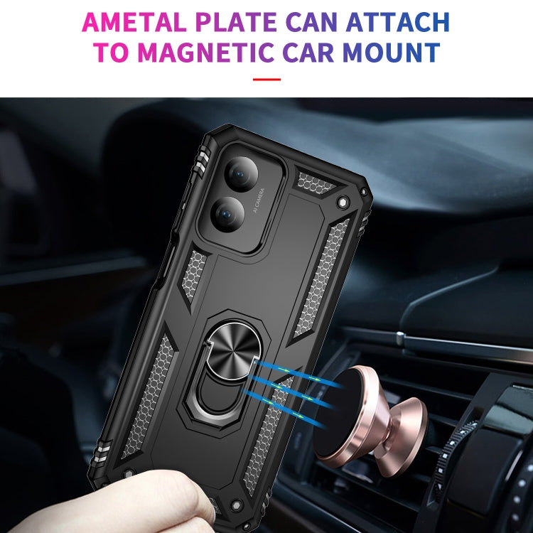 For Motorola Moto G Play 4G 2024 Shockproof TPU + PC Phone Case with Holder(Black)