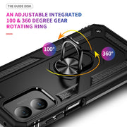For Motorola Moto G Play 4G 2024 Shockproof TPU + PC Phone Case with Holder(Black)