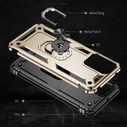 For Motorola Moto G Play 4G 2024 Shockproof TPU + PC Phone Case with Holder(Gold)