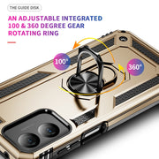 For Motorola Moto G Play 4G 2024 Shockproof TPU + PC Phone Case with Holder(Gold)
