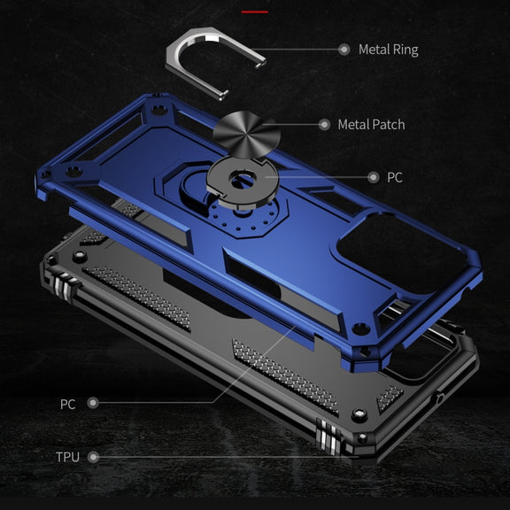For Motorola Moto G Play 4G 2024 Shockproof TPU + PC Phone Case with Holder(Blue)