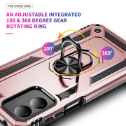 For Motorola Moto G Play 4G 2024 Shockproof TPU + PC Phone Case with Holder(Rose Gold)