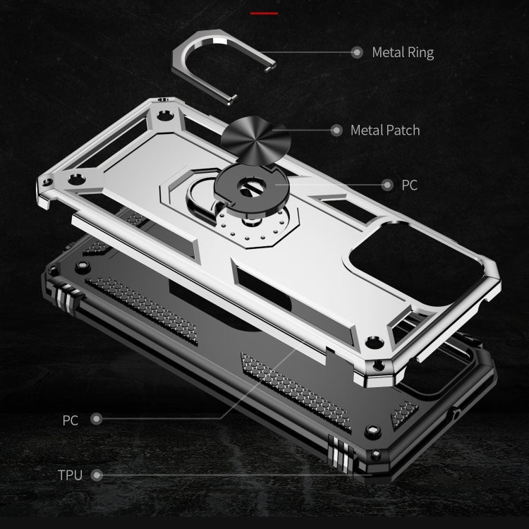 For Motorola Moto G Play 4G 2024 Shockproof TPU + PC Phone Case with Holder(Silver)