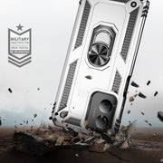 For Motorola Moto G Play 4G 2024 Shockproof TPU + PC Phone Case with Holder(Silver)