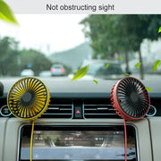 F829 Portable Car Air Outlet Electric Cooling Fan with LED Light(White)