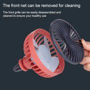 F829 Portable Car Air Outlet Electric Cooling Fan with LED Light(White)