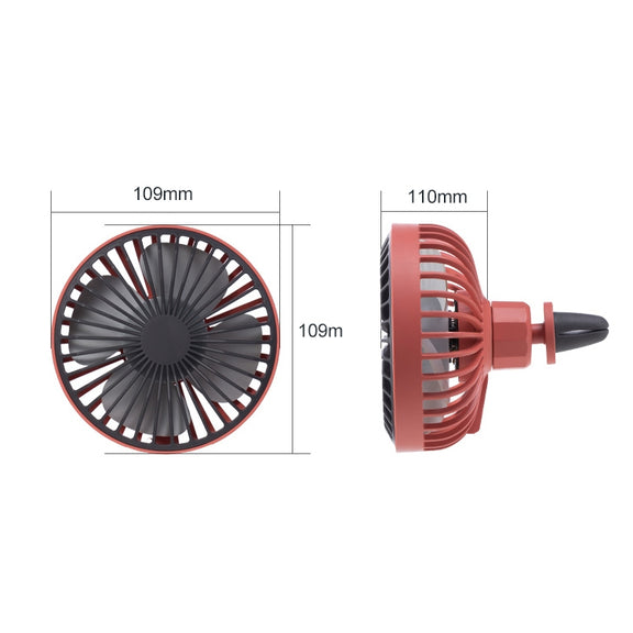 F829 Portable Car Air Outlet Electric Cooling Fan with LED Light(Yellow)
