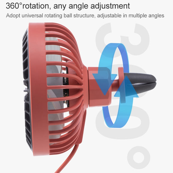 F829 Portable Car Air Outlet Electric Cooling Fan with LED Light(Yellow)