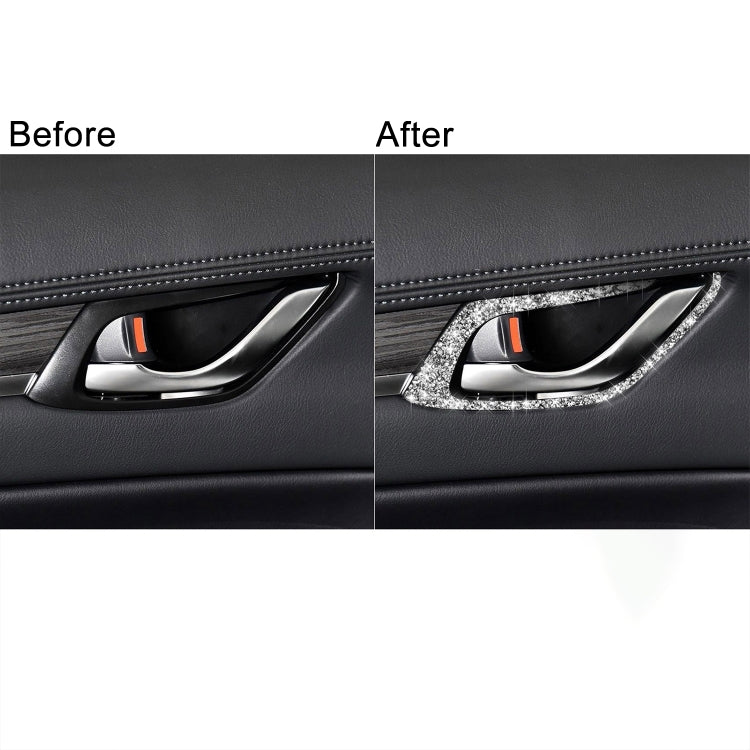 For Mazda CX-5 2017-2018 Car Interior Door Handle Diamond Decorative Sticker,Left and Right Drive Universal